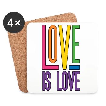 LGBTQ Pride Month - Love is Love - Coasters (set of 4) - white - Front