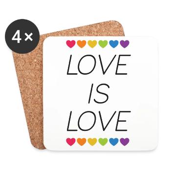 LGBTQ Pride Month - Love is Love - Coasters (set of 4) - white - Front