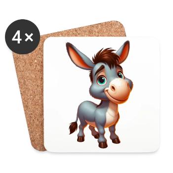 Donkey donkey pacifier mule - Coasters (set of 4) - white - Front