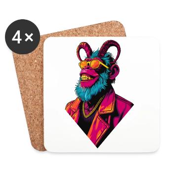 Devil Monkey - Untersetzer (4er-Set) - Weiß - Vorne