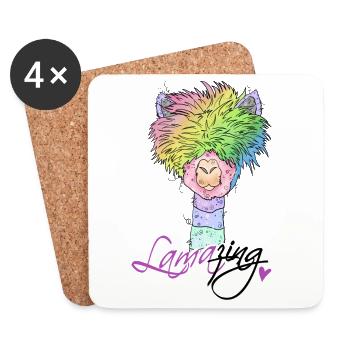 Lama* zing - Untersetzer (4er-Set) - Weiß - Vorne