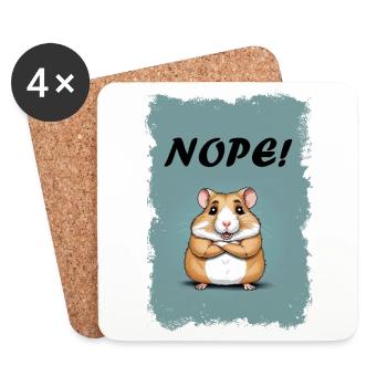 Nope! - Hamster - Untersetzer (4er-Set) - Weiß - Vorne