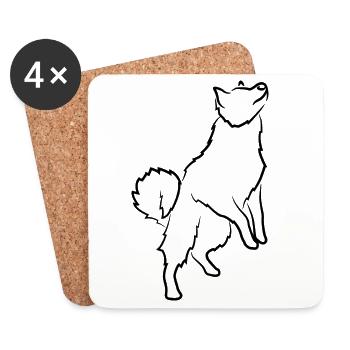 Dog Sketch - Coasters (set of 4) - white - Front