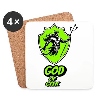 God of geek - Dessous de verre (lot de 4) - blanc - Devant