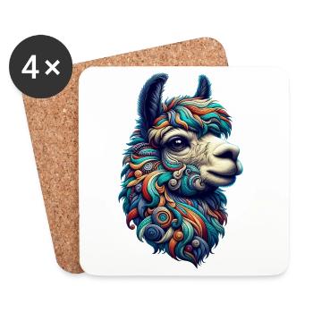 Alpaga - Dessous de verre (lot de 4) - blanc - Devant