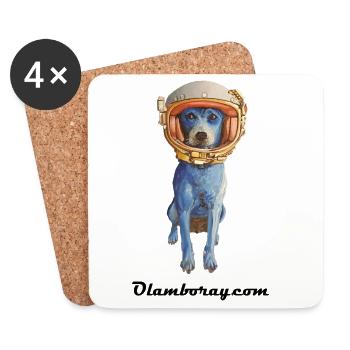Laly Blue Cosmonaute - Coasters (set of 4) - white - Front