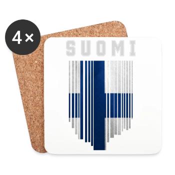 Flag of Finland, Finnish pride - Coasters (set of 4) - white - Front