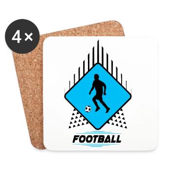 Football - Dessous de verre (lot de 4) - blanc - Devant