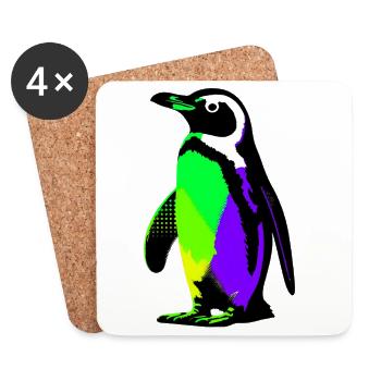 Pingouin - Dessous de verre (lot de 4) - blanc - Devant