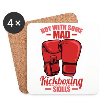Kickboxer Boy - Coasters (set of 4) - white - Front