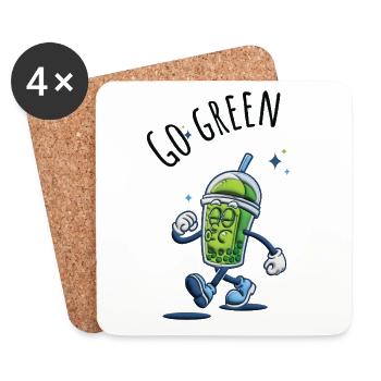 Go Green Juice 3D Mug Drôle Frais - Dessous de verre (lot de 4) - blanc - Devant