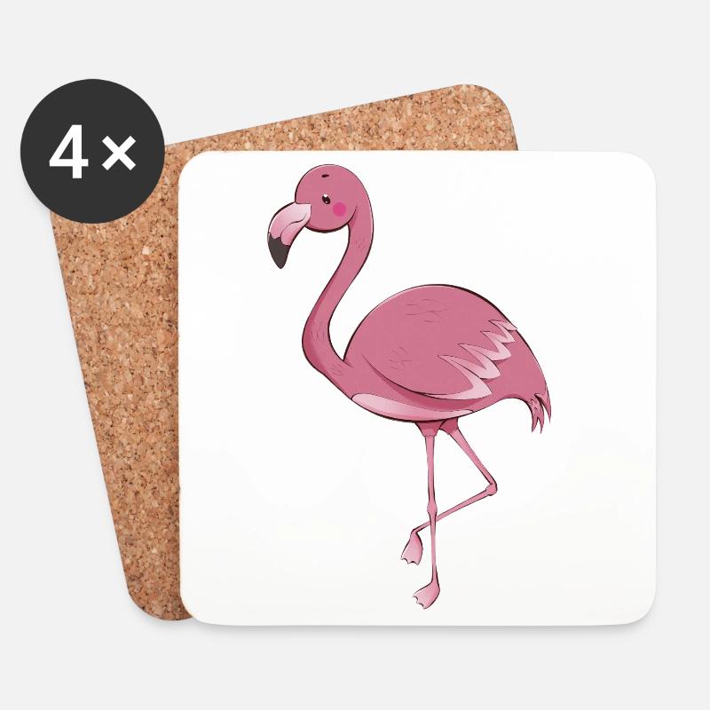 Flamingo - Coasters (set of 4) - white