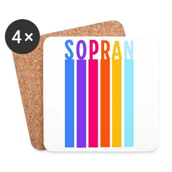 Chor - Sopran Retro Streifen - Untersetzer (4er-Set) - Weiß - Vorne