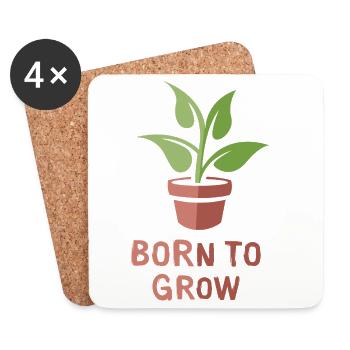 born to grow - Plants and Botany Love - Coasters (set of 4) - white - Front