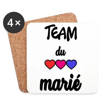 MARIE. FUTUR MARIE. EVJF. TEAM. TEAM MARIE - Dessous de verre (lot de 4) - blanc - Devant