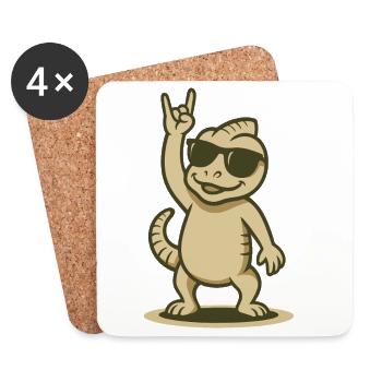 Allez-y, caméléon ! - Dessous de verre (lot de 4) - blanc - Devant