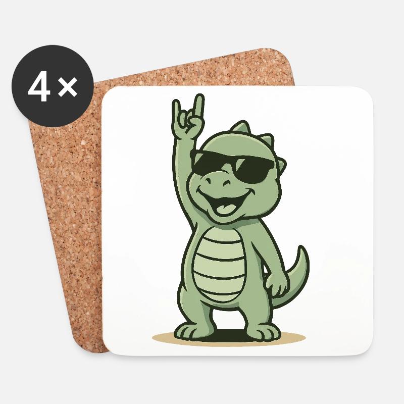 Dino rocks! - Coasters (set of 4) - white