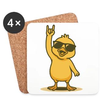 Le pouvoir des poussins du rock’n’roll - Dessous de verre (lot de 4) - blanc - Devant