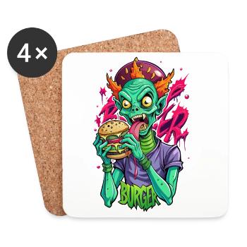 Burger Alien - Untersetzer (4er-Set) - Weiß - Vorne