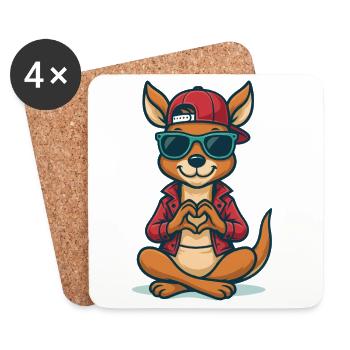 Kanga Love Vibes - Dessous de verre (lot de 4) - blanc - Devant