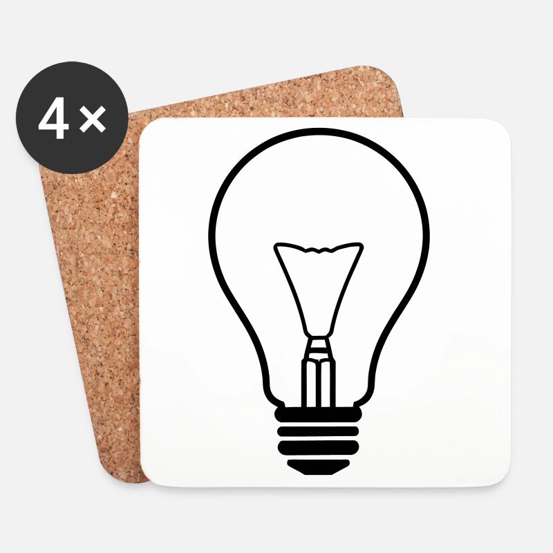 Erhellendes kreatives Glühbirnen-Design - Untersetzer (4er-Set) - Weiß