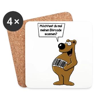 Bäriger Humor - Untersetzer (4er-Set) - Weiß - Vorne