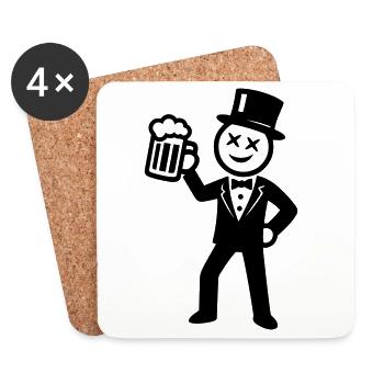 Groom Bachelor Party Stick Figure - Coasters (set of 4) - white - Front