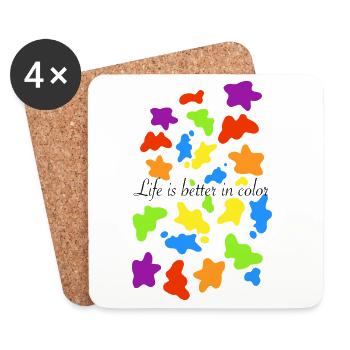 colorful splashes of color - Coasters (set of 4) - white - Front