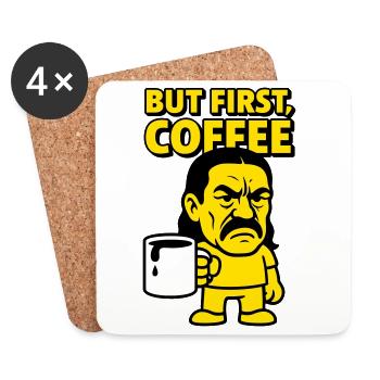 Coffee Man - Untersetzer (4er-Set) - Weiß - Vorne