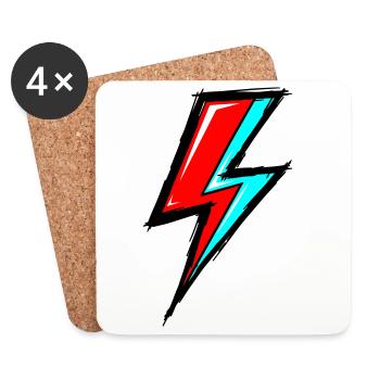 Aesthetic Neon Lightning - Coasters (set of 4) - white - Front