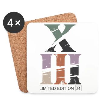 Römisch XIII Limited Edition 13 Jahre Geburtstag - Untersetzer (4er-Set) - Weiß - Vorne