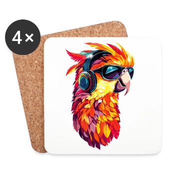 Parrot Macaw Parakeet Cockatoo Lover Parrots - Coasters (set of 4) - white - Front