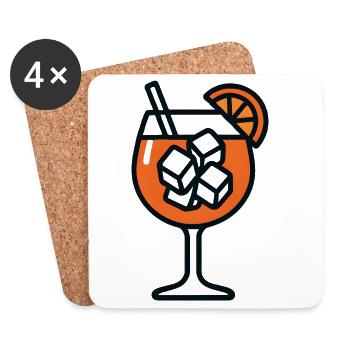 Party Spritz Glas Geschenkidee - Untersetzer (4er-Set) - Weiß - Vorne