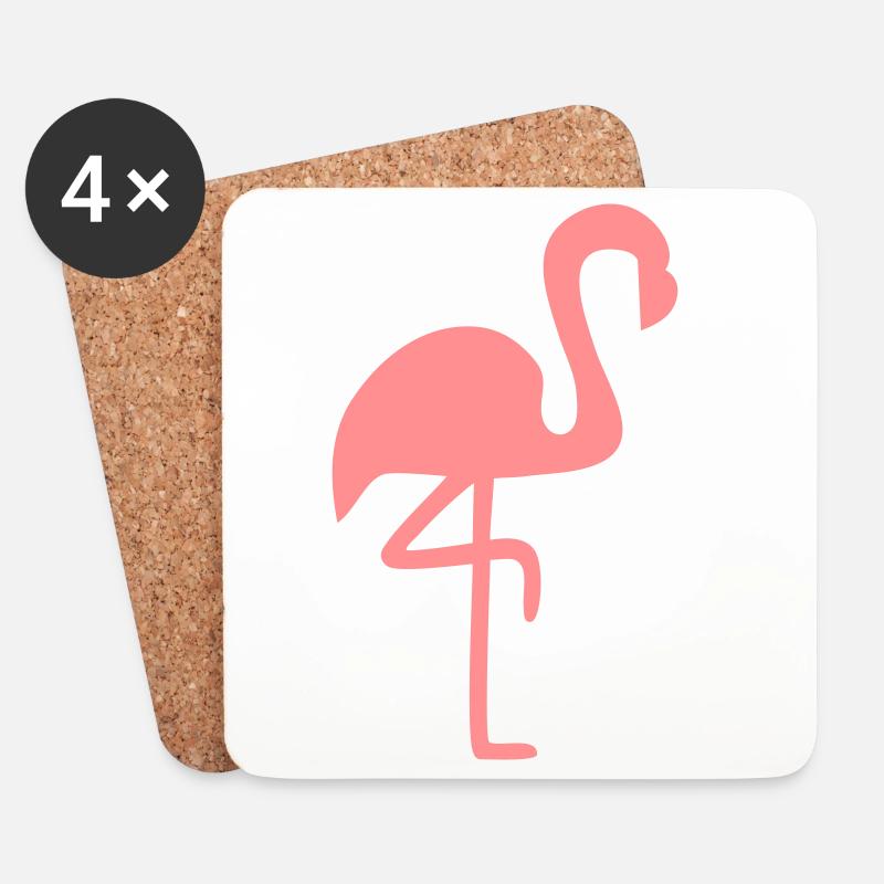 Flamingo Pink Tier Geschenk - Untersetzer (4er-Set) - Weiß