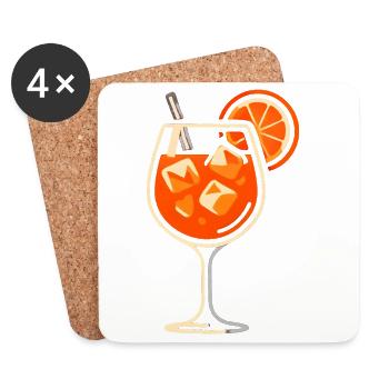 Party Spritz Glas Geschenkidee - Untersetzer (4er-Set) - Weiß - Vorne