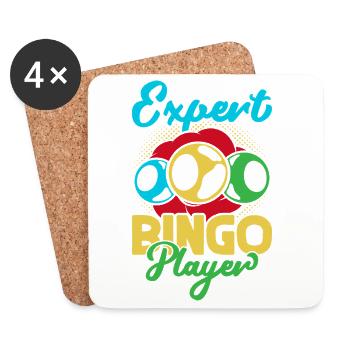 Bingo Game Expert Player Bingo - Untersetzer (4er-Set) - Weiß - Vorne