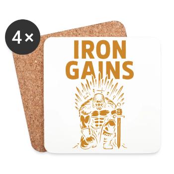 Iron Gains Warrior - Coasters (set of 4) - white - Front