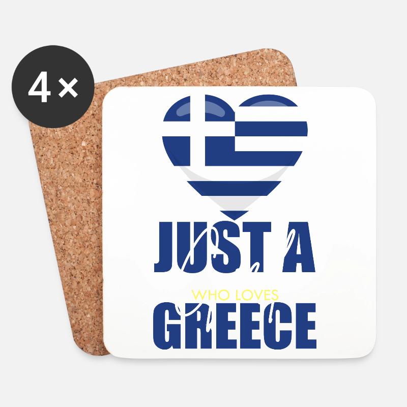 Herz mit Griechischer Flagge - Untersetzer (4er-Set) - Weiß