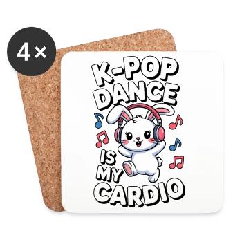 K-Pop Danse Drôle Corée - Dessous de verre (lot de 4) - blanc - Devant
