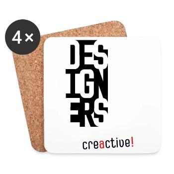Creactive Designer – Creative Typography Design - Coasters (set of 4) - white - Front