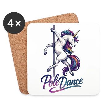 Pole Dance Licorne Pole Dancer Pole Gift - Dessous de verre (lot de 4) - blanc - Devant