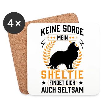 Sheltie seltsam Shetland Sheepdog - Untersetzer (4er-Set) - Weiß - Vorne