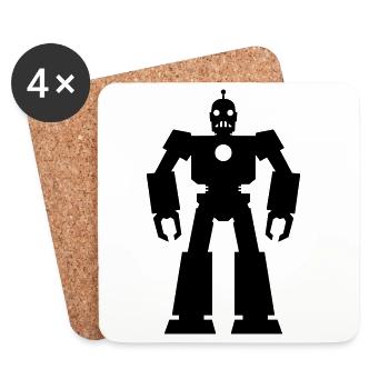 Roboter – KI Technik Sci-Fi Nerd Design - Untersetzer (4er-Set) - Weiß - Vorne