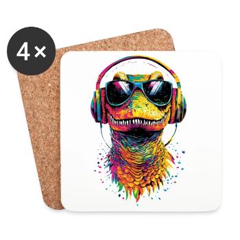 Kaiman Krokodil Alligator Reptilien Kroko Kaimane - Untersetzer (4er-Set) - Weiß - Vorne