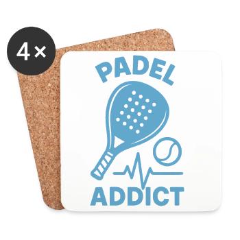 Padel Addict Padel Joueur de Tennis Drôle - Dessous de verre (lot de 4) - blanc - Devant