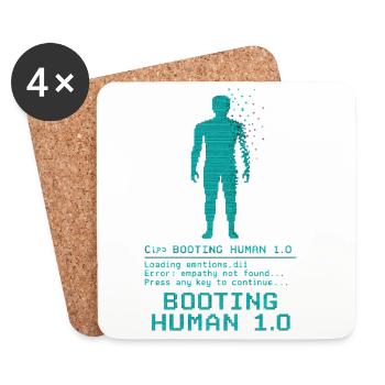Booting Human 1.0 Empathy Error - Untersetzer (4er-Set) - Weiß - Vorne