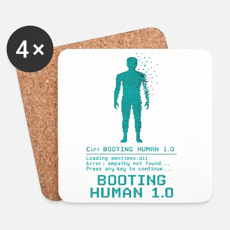 Booting Human 1.0 Empathy Error - Untersetzer (4er-Set) - Weiß