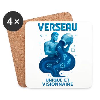Wassermann Sternzeichen - Astrologie - Untersetzer (4er-Set) - Weiß - Vorne