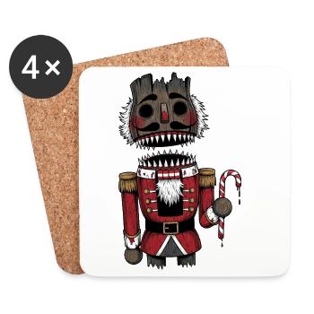 Düsterer Nussknacker Horror Weihnachten Gothic - Untersetzer (4er-Set) - Weiß - Vorne