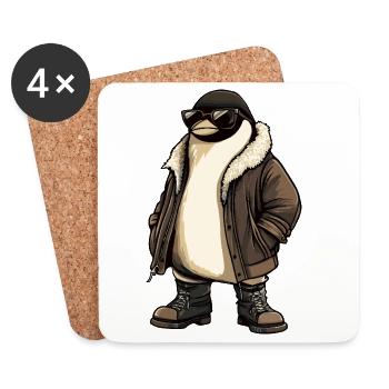Pingouin Hiver frais - Dessous de verre (lot de 4) - blanc - Devant